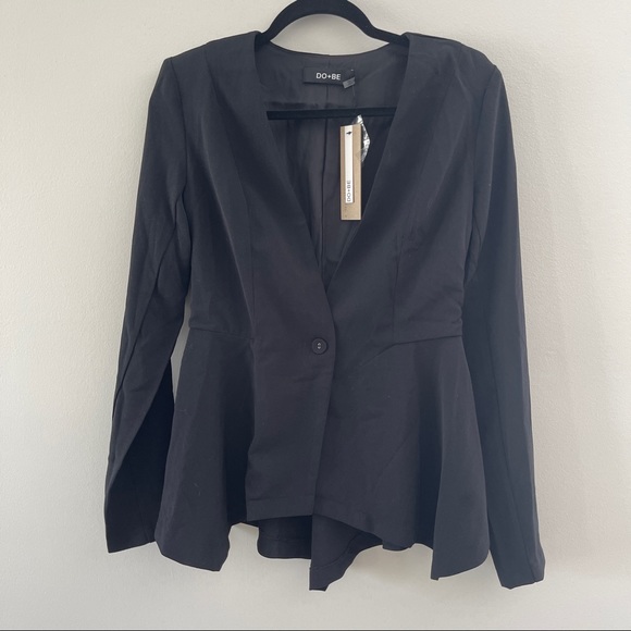 Do + Be Womens Blazer Size Small Black Single Button High Low - Picture 1 of 4
